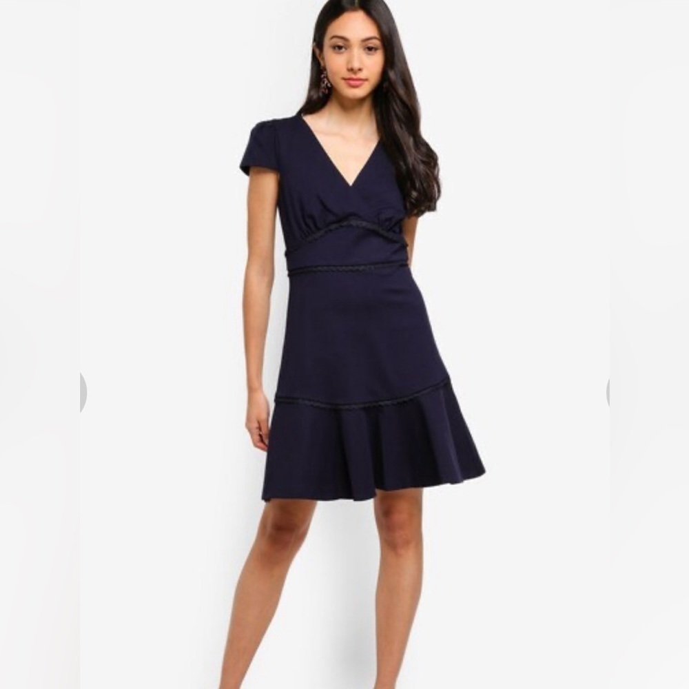 Forever ever New Tasha Ponte Dress navy blue jersey stretch size 8 - Picture 2 of 10